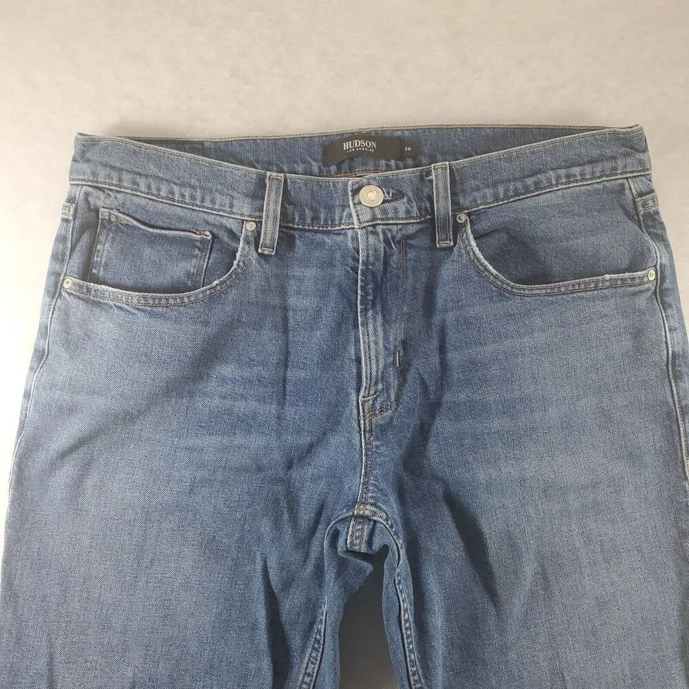 36 actual (38x29) Hudson Blake Slim Straight Men's Jeans 36 Denim Medium Light